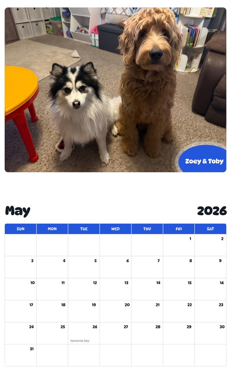 2026 - 2027 Zoey & Toby - Pawidols Pet Calendar