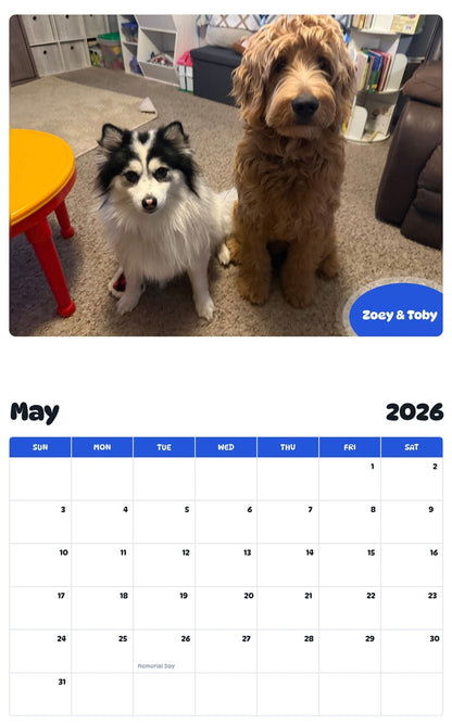 2026 - 2027 Zoey & Toby - Pawidols Pet Calendar