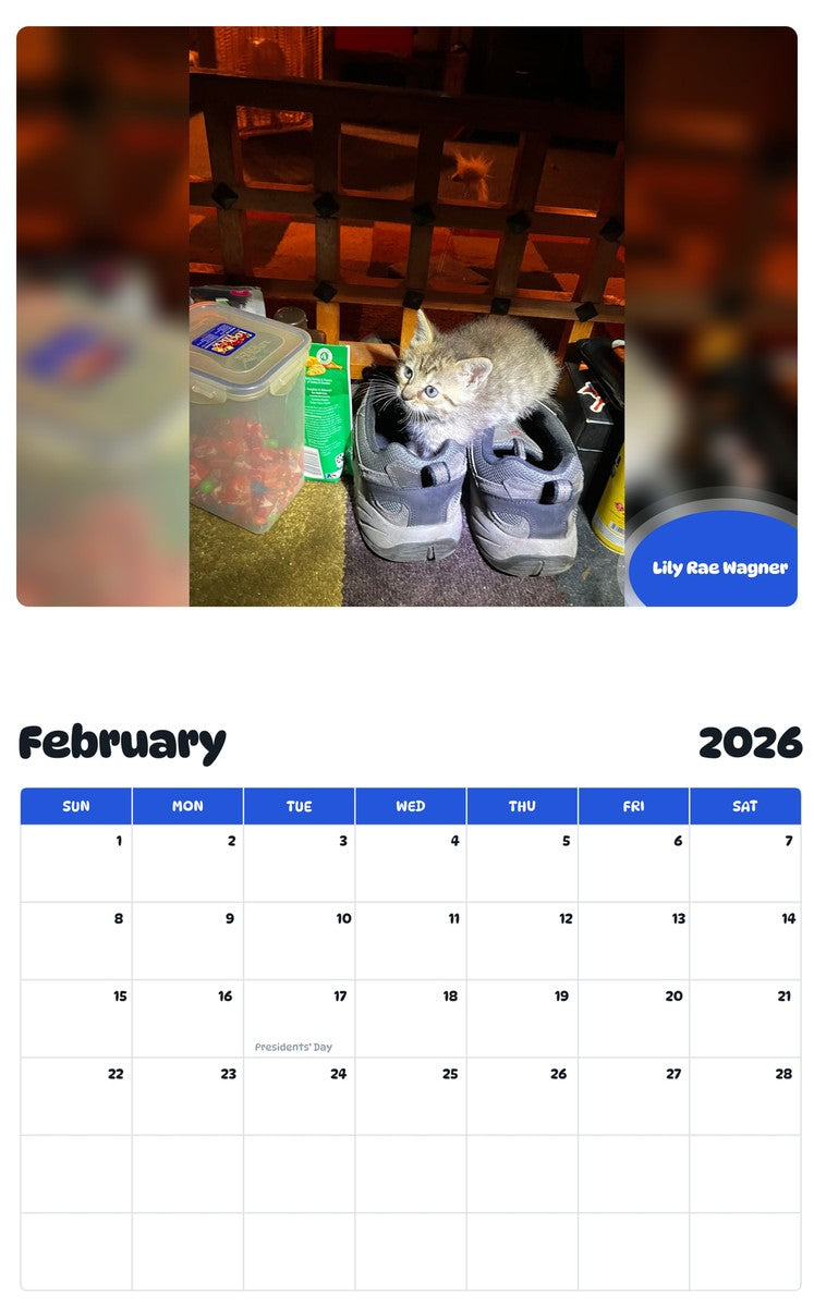 October 2025 - September 2026 Lily Rae Wagner - Pawidols Pet Calendar