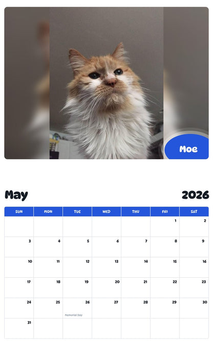 2026 - 2027 Moe - Pawidols Pet Calendar