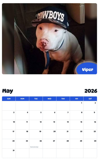 2026 - 2027 Viper - Pawidols Pet Calendar