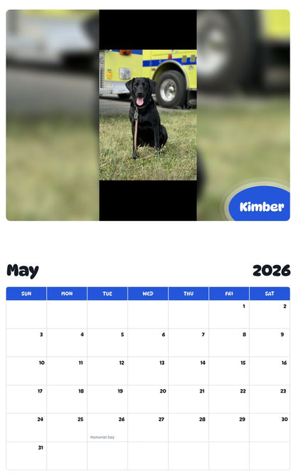 2026 - 2027 Kimber - Pawidols Pet Calendar