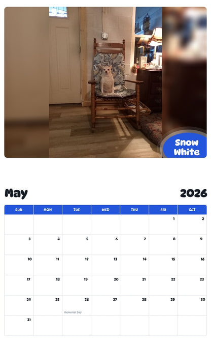2026 - 2027 Snow White - Pawidols Pet Calendar