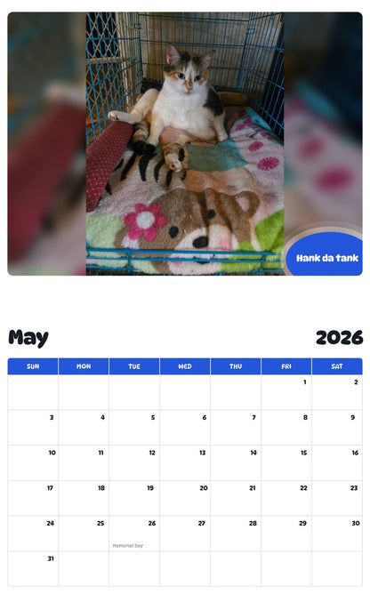 2026 - 2027 Hank da tank - Pawidols Pet Calendar