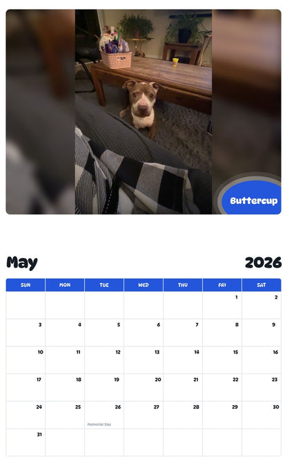 2026 - 2027 Buttercup - Pawidols Pet Calendar