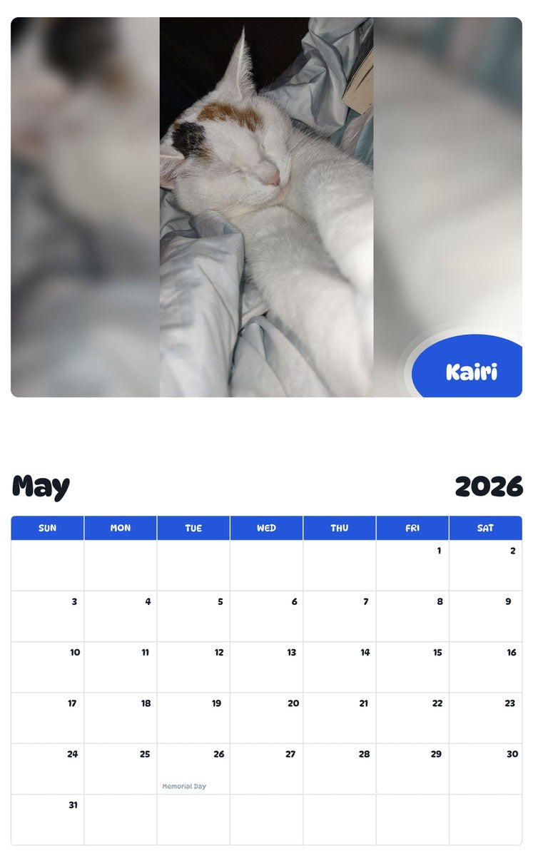 2026 - 2027 Kairi - Pawidols Pet Calendar
