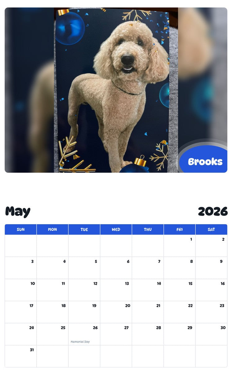 2026 - 2027 Brooks - Pawidols Pet Calendar