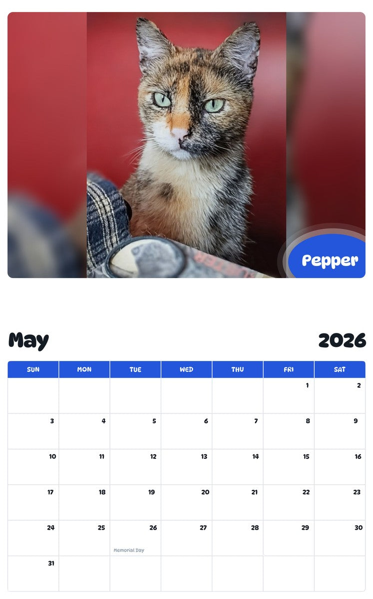 2026 - 2027 Pepper - Pawidols Pet Calendar