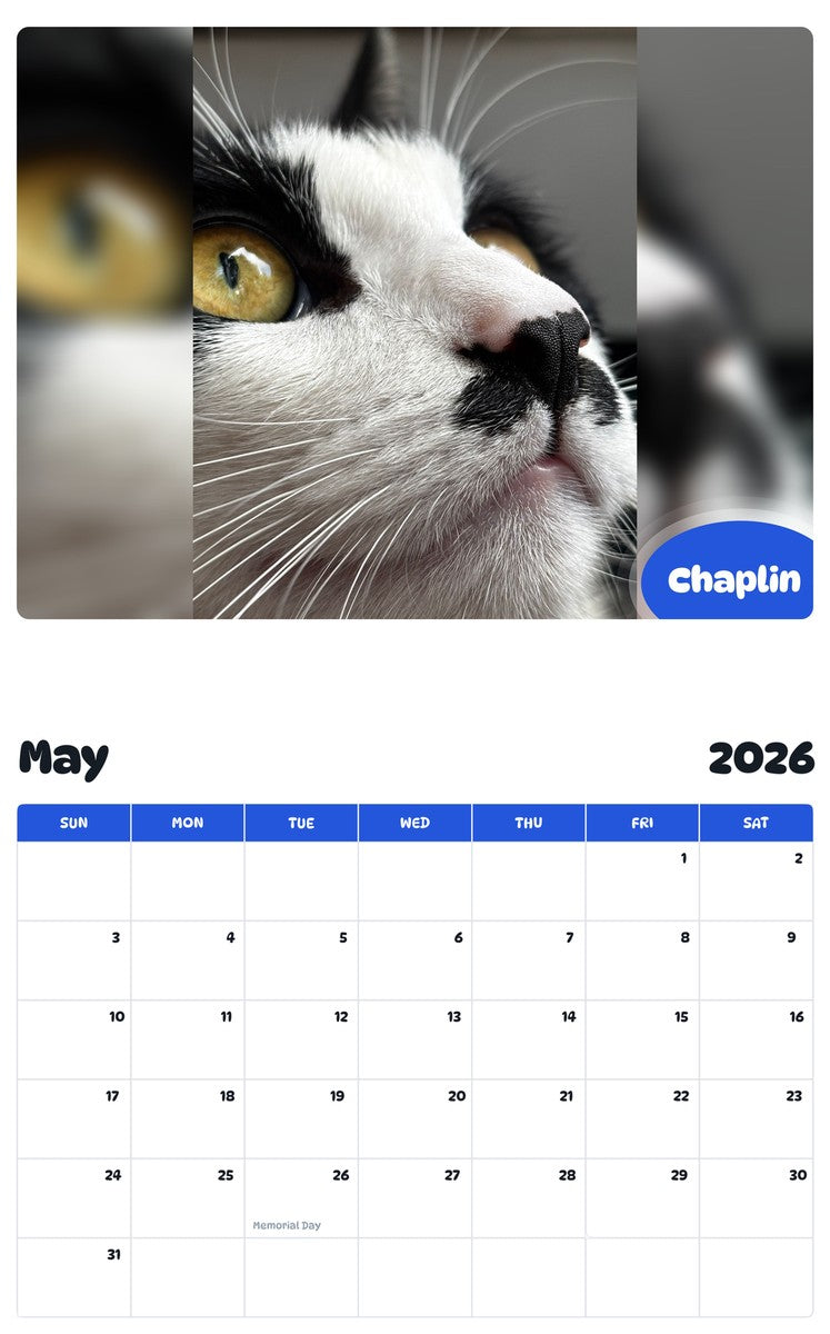 2026 - 2027 Chaplin - Pawidols Pet Calendar