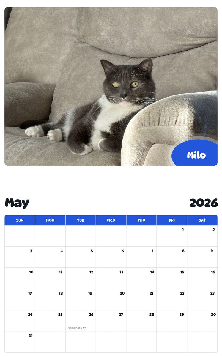 2026 - 2027 Milo - Pawidols Pet Calendar