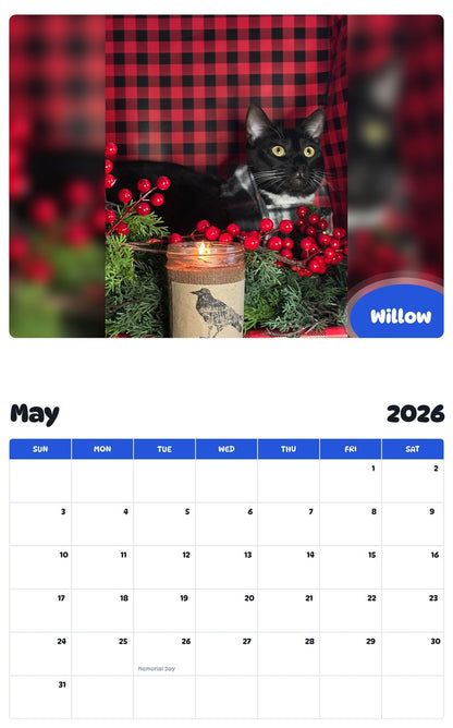 2026 - 2027 Willow - Pawidols Pet Calendar
