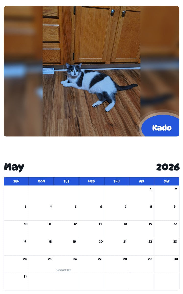 2026 - 2027 Kado - Pawidols Pet Calendar