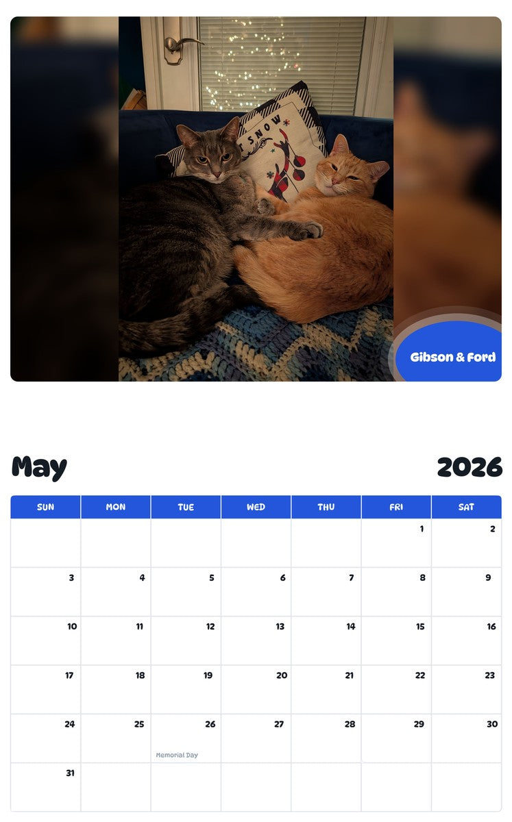 2026 - 2027 Gibson & Ford - Pawidols Pet Calendar