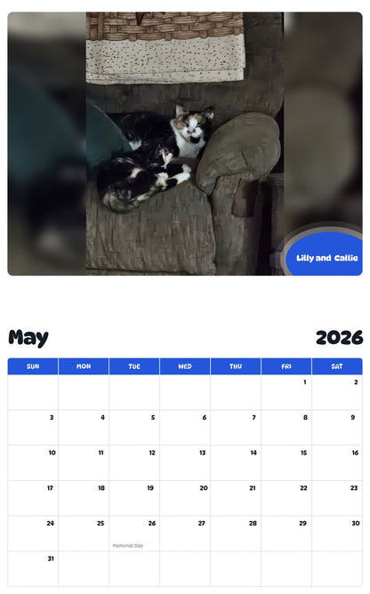 2026 - 2027 Lilly and  Callie - Pawidols Pet Calendar
