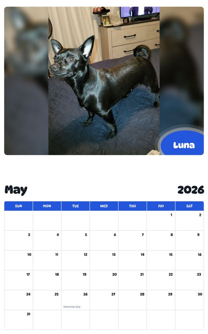 2026 - 2027 Luna - Pawidols Pet Calendar