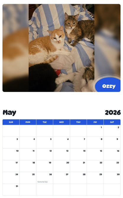 2026 - 2027 Ozzy - Pawidols Pet Calendar