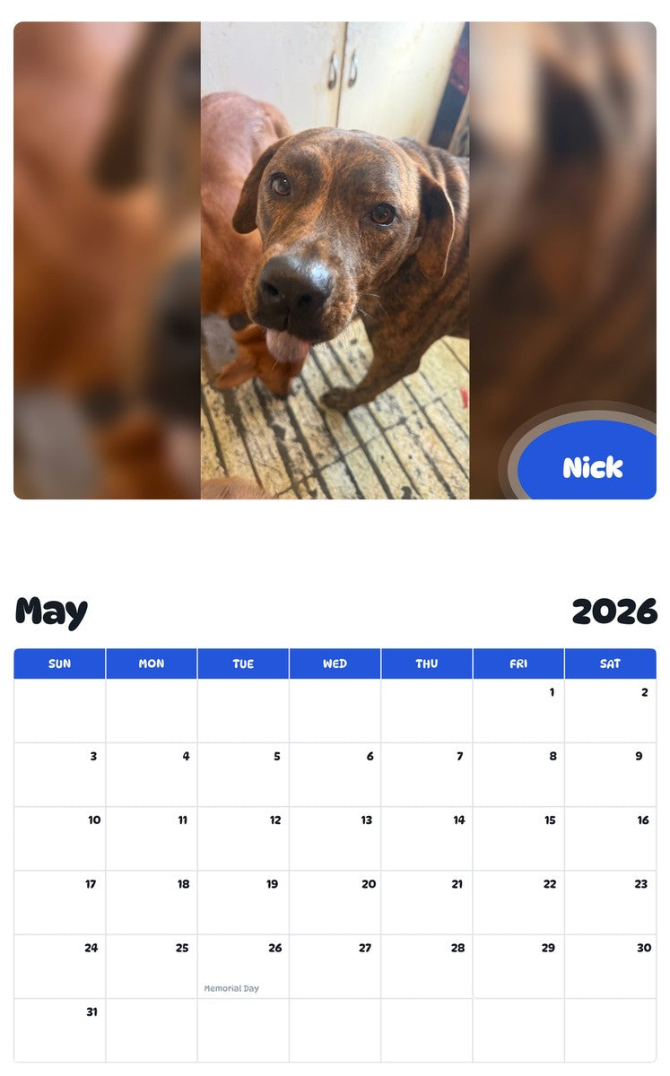 2026 - 2027 Nick - Pawidols Pet Calendar
