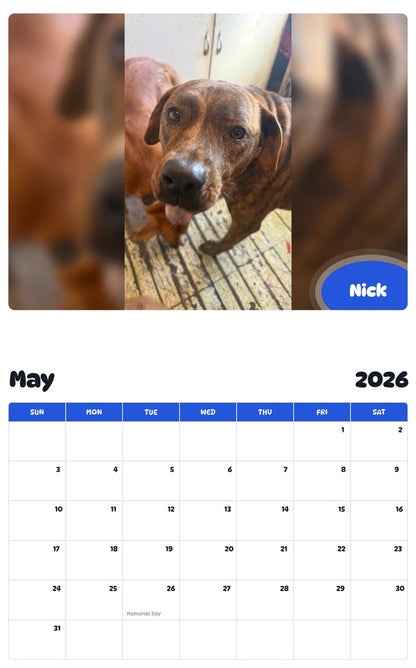 2026 - 2027 Nick - Pawidols Pet Calendar