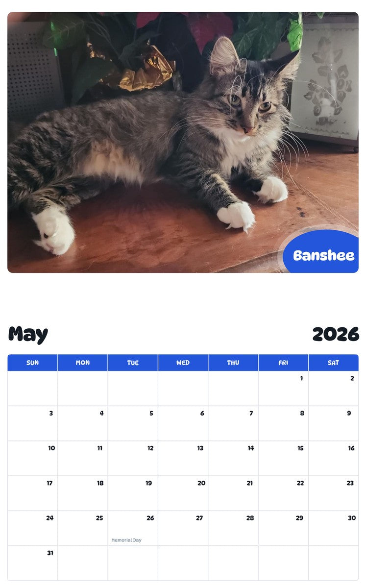 2026 - 2027 Banshee - Pawidols Pet Calendar