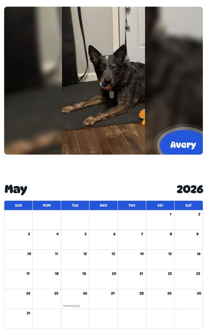 2026 - 2027 Avery - Pawidols Pet Calendar