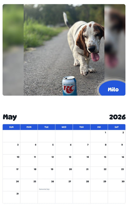 2026 - 2027 Milo - Pawidols Pet Calendar