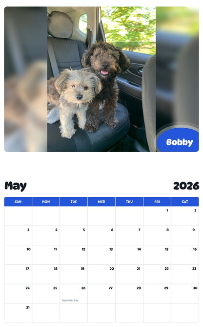 2026 - 2027 Bobby - Pawidols Pet Calendar