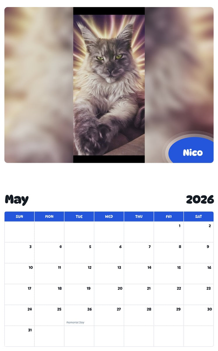 2026 - 2027 Nico - Pawidols Pet Calendar