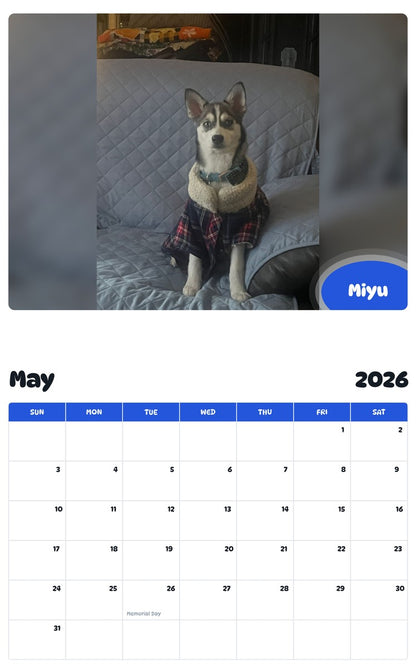 2026 - 2027 Miyu - Pawidols Pet Calendar