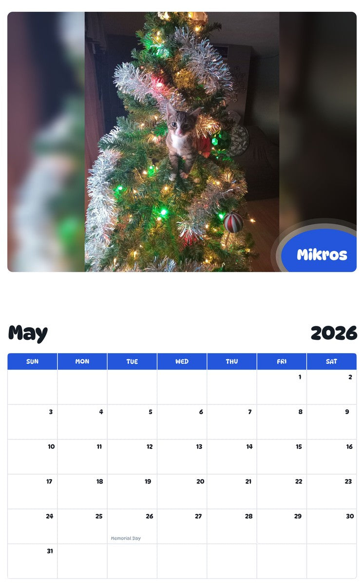 2026 - 2027 Mikros - Pawidols Pet Calendar