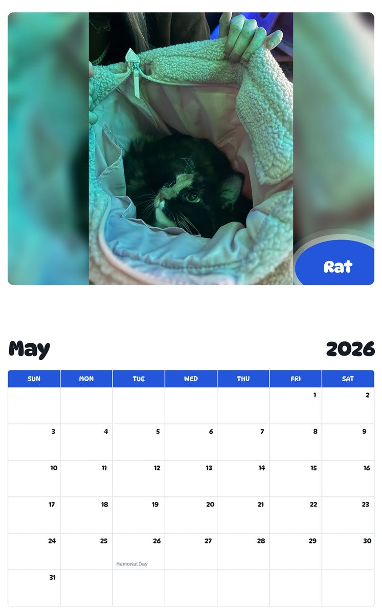 2026 - 2027 Rat - Pawidols Pet Calendar