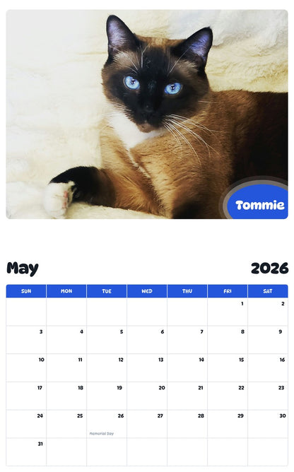 2026 - 2027 Tommie - Pawidols Pet Calendar