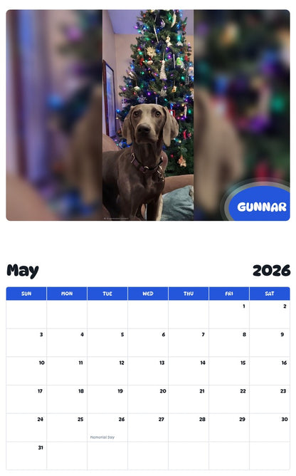 2026 - 2027 GUNNAR - Pawidols Pet Calendar