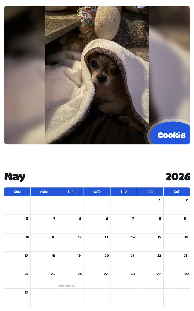 2026 - 2027 Cookie - Pawidols Pet Calendar