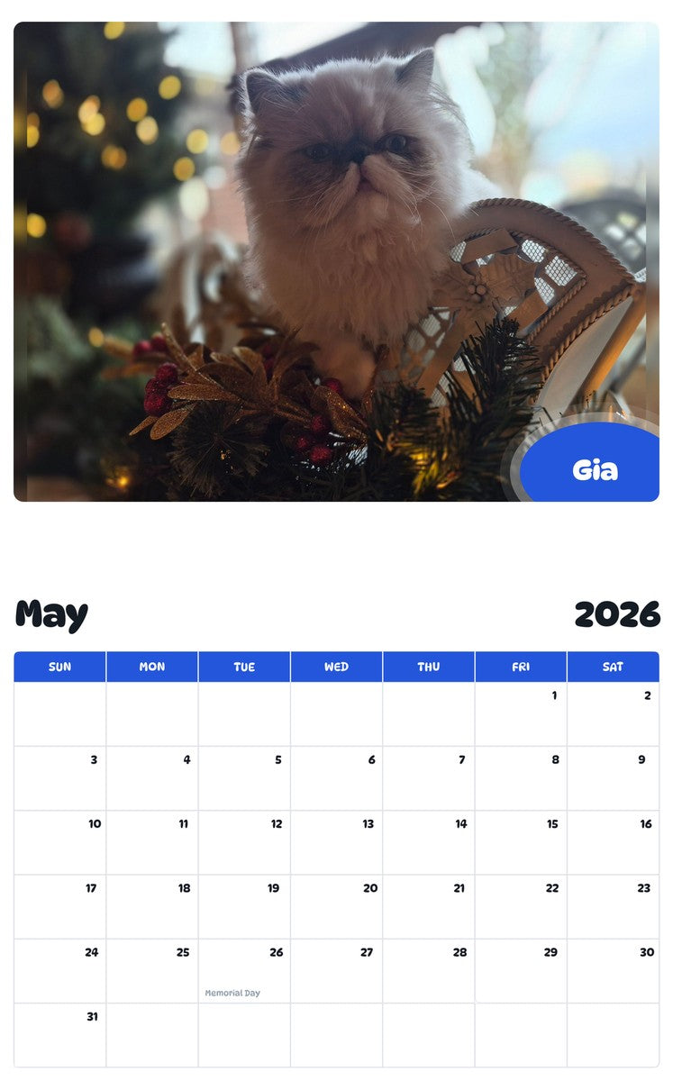 2026 - 2027 Gia - Pawidols Pet Calendar