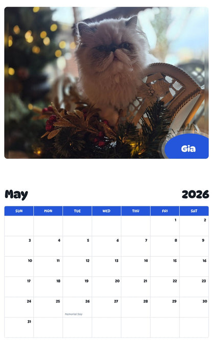 2026 - 2027 Gia - Pawidols Pet Calendar