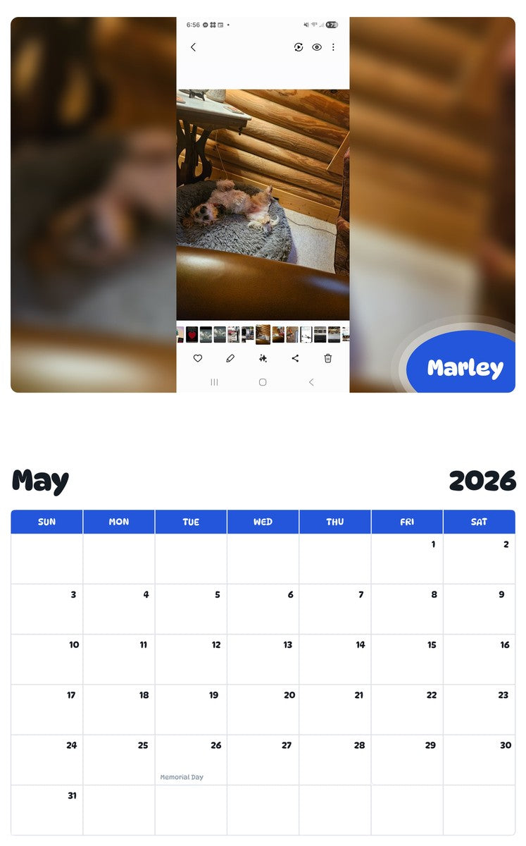 2026 - 2027 Marley - Pawidols Pet Calendar