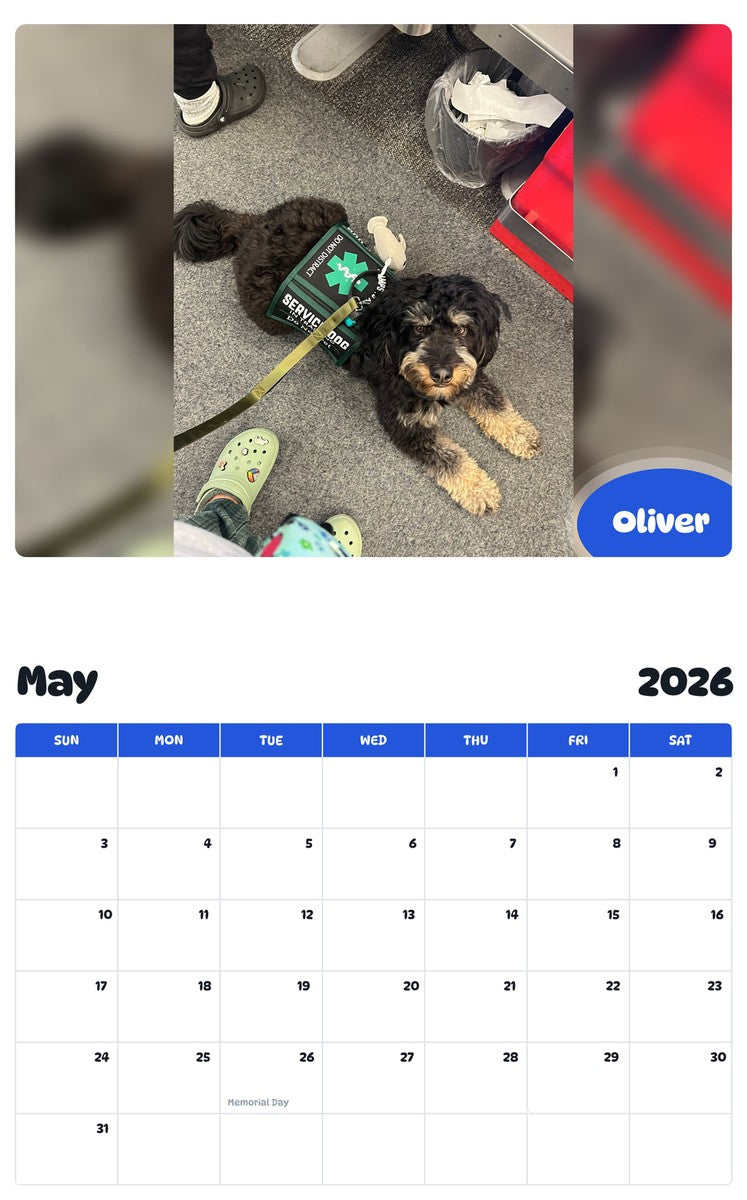 2026 - 2027 Oliver - Pawidols Pet Calendar