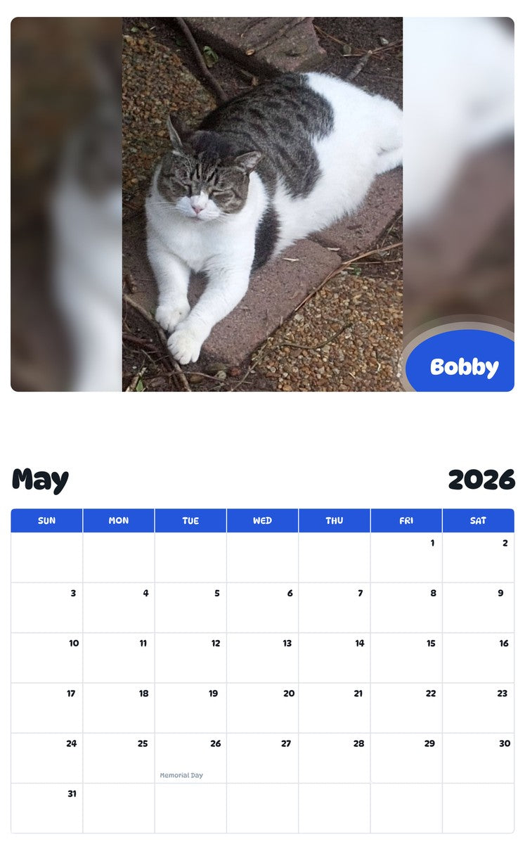2026 - 2027 Bobby - Pawidols Pet Calendar