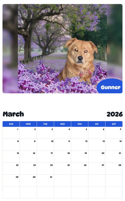 November 2025 - October 2026 Gunner - Pawidols Pet Calendar