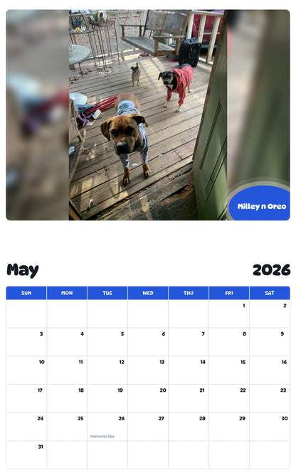2026 - 2027 Milley n Oreo - Pawidols Pet Calendar