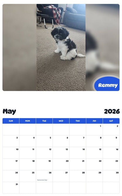2026 - 2027 Remmy - Pawidols Pet Calendar