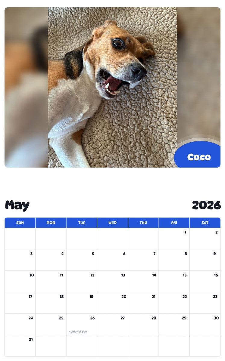 2026 - 2027 Coco - Pawidols Pet Calendar