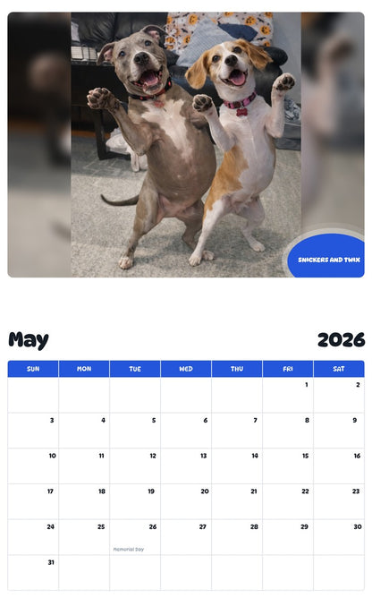 2026 - 2027 SNICKERS AND TWIX - Pawidols Pet Calendar