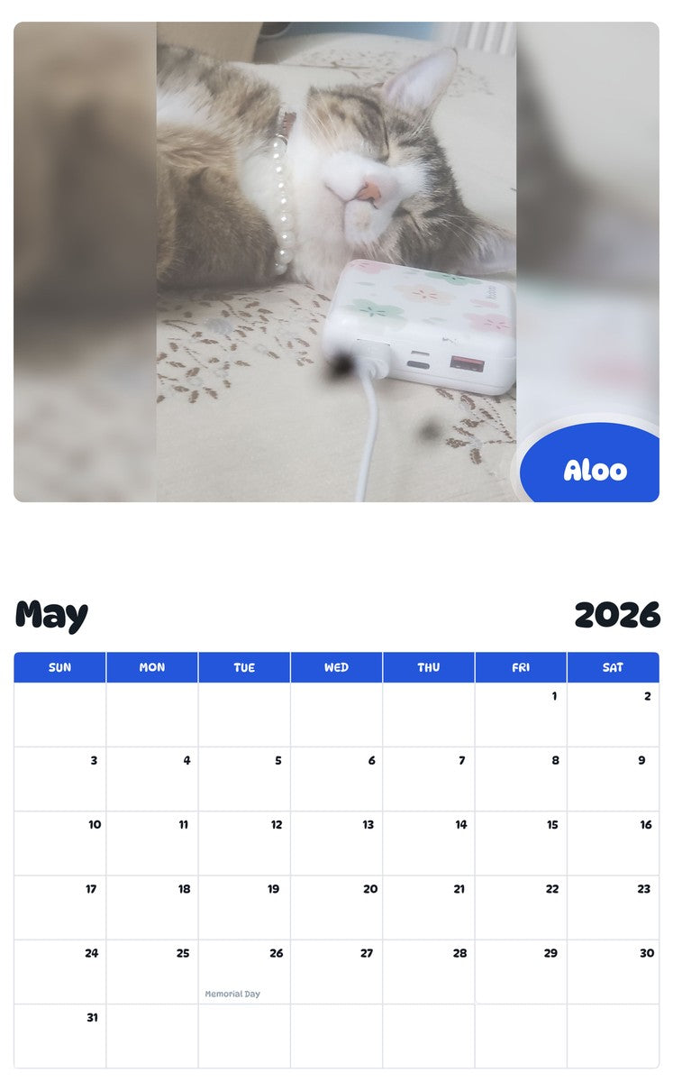 2026 - 2027 Aloo - Pawidols Pet Calendar