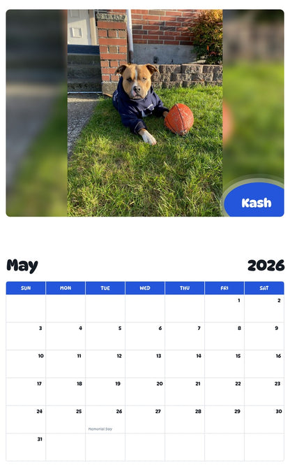 2026 - 2027 Kash - Pawidols Pet Calendar