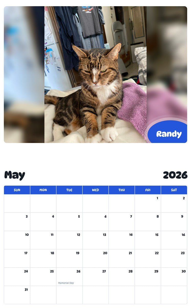 2026 - 2027 Randy - Pawidols Pet Calendar