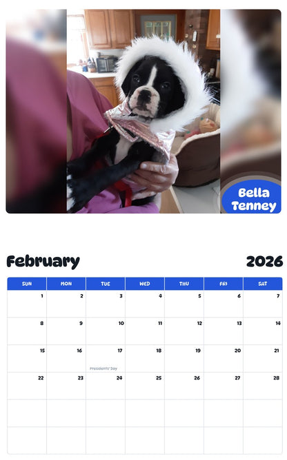 October 2025 - September 2026 Bella Tenney - Pawidols Pet Calendar