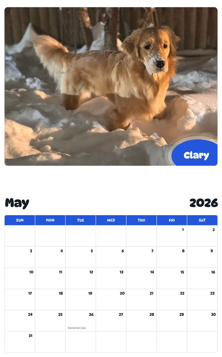 2026 - 2027 Clary - Pawidols Pet Calendar