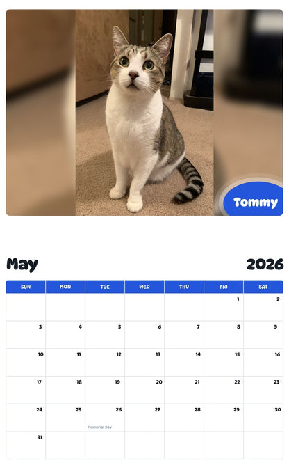 2026 - 2027 Tommy - Pawidols Pet Calendar