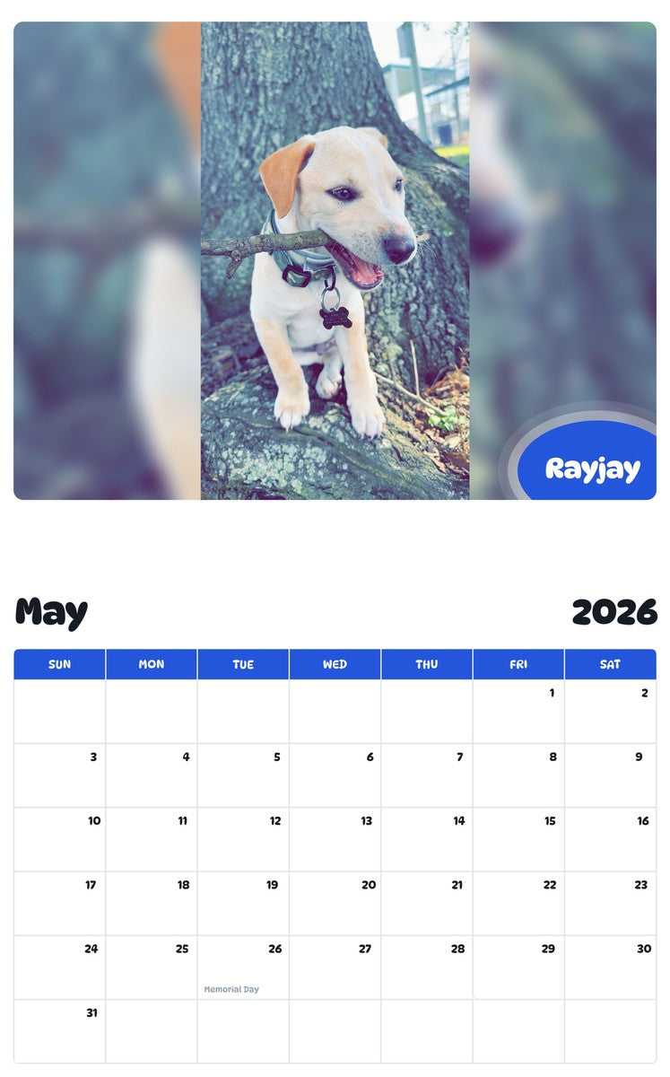 2026 - 2027 Rayjay - Pawidols Pet Calendar
